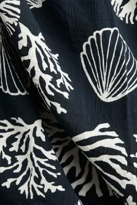 Robe portefeuille à motif - Bleu marine/coquillages