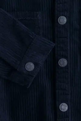 Chemise en velours de coton côtelé - Bleu marine