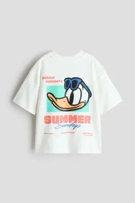 T-shirt oversize imprimé - Crème/Donald
