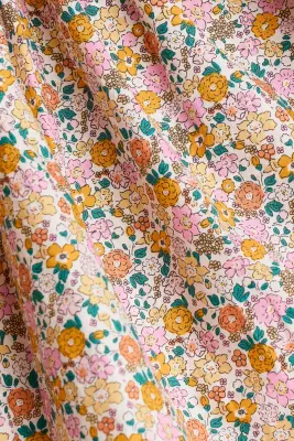 Jupe imprimée en coton - Jaune/fleuri
