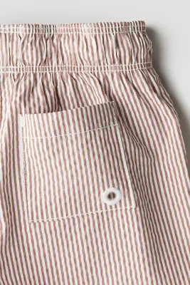 Short de bain - Marron/rayures blanches