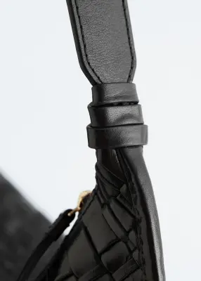 Tote bag en cuir entrelacé - Noir