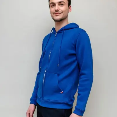 Hoodie Philippe zippé bleu europe