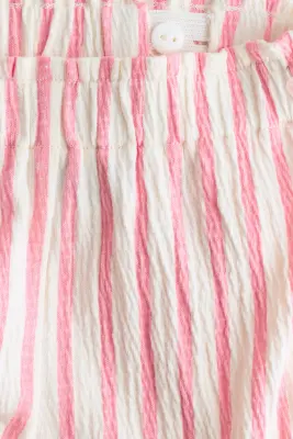 Ensemble imprimé 2 pièces en coton - Rose clair/rayé