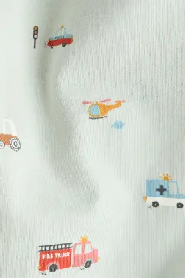 Pyjama imprimé en coton - Vert ancien clair/motif