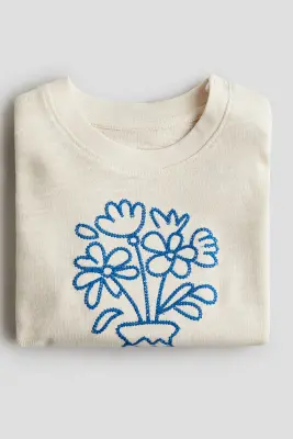 Top avec motif imprimé - Crème/fleurs