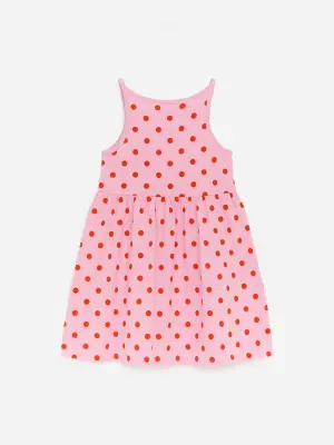 Robe à bretelles en jersey - Rose/Rouge