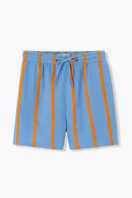 Short rayé en gaze de coton