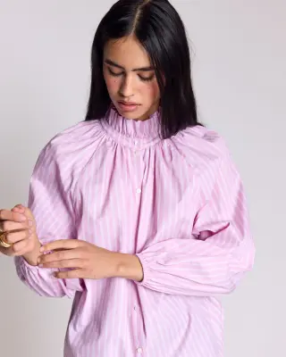 Chemise Camille rayures roses