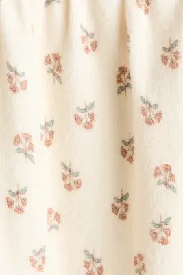 Barboteuse en coton éponge - Crème/fleuri
