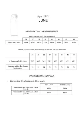 Patron pdf jupe JUNE