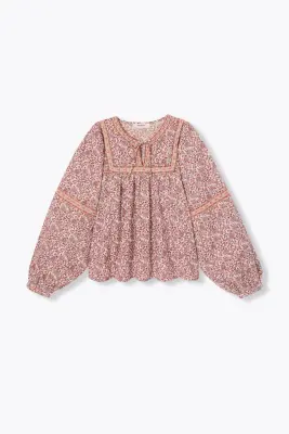 Blouse fleurie manches ballon