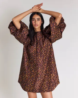 Robe Livia léopard noisette