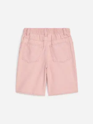 Short en jean décontracté - Rose