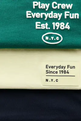 Lot de 3 T-shirts imprimés - Vert/Everyday Fun