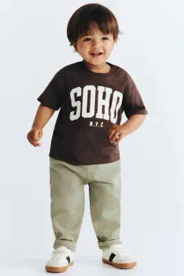 T-shirt imprimé en coton - Marron foncé/SoHo