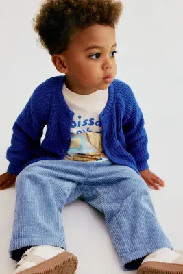 Pantalon en velours de coton côtelé - Bleu ancien clair