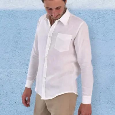 Chemise Zeus en lin blanc