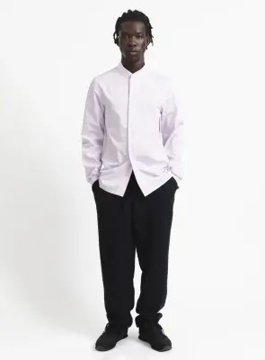 Origami Collar Shirt in Lilac Poplin