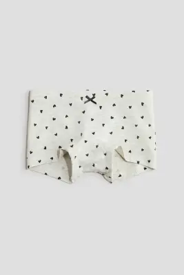 Lot de 5 boxers en coton - Gris clair chiné/cœurs