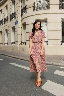 Robe Giada - fleuri violet
