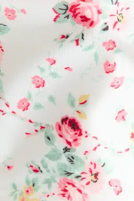 Maillot de bain deux pièces à motif avec smocks - Blanc/fleuri