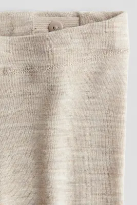 Legging en jersey de laine mérinos - Beige chiné