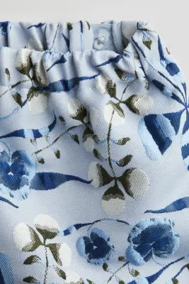Jupe en tissu jacquard à motif - Bleu clair/fleuri