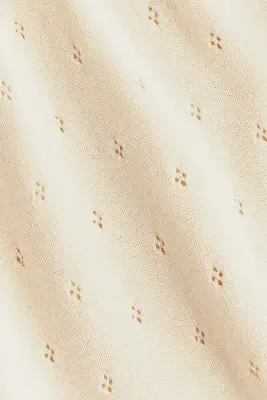 Robe en maille pointelle avec col - Beige clair