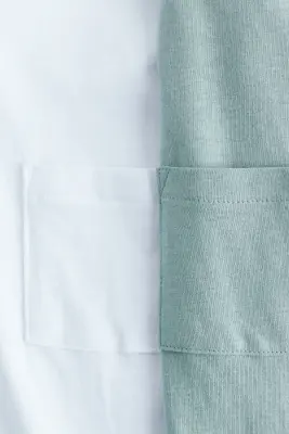 Lot de 2 T-shirts avec poche - Turquoise ancien clair