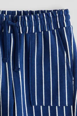 Pantalon jogger en jersey texturé - Bleu vif/rayé