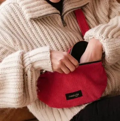 Sac banane Custine XL velours Rive Droite