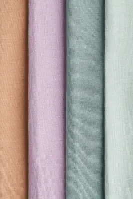 Lot de 4 leggings en jersey de coton - Vert/violet