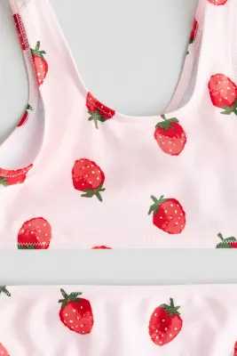 Maillot deux pièces imprimé - Rose clair/fraises