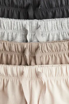 Lot de 4 shorts en jersey - Beige/gris foncé