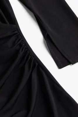 Robe chemise croisée - Noir