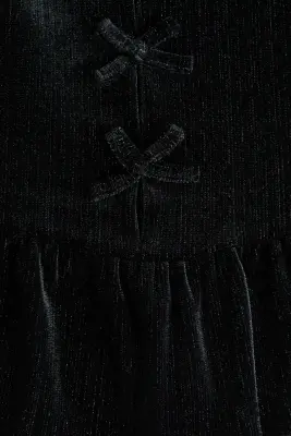 Top péplum en velours - Noir
