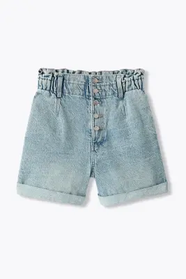 Short en jean braguette bouton