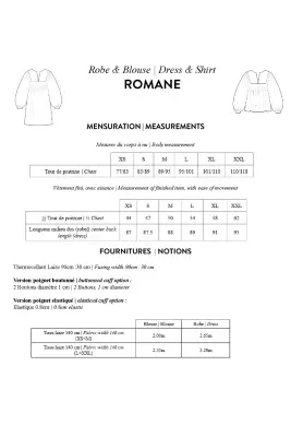 Patron papier blouse ROMANE