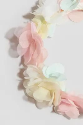 Serre-tête avec applications florales - Rose clair/fleurs