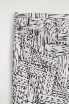 JUPE PORTEFEUILLE EN COTON IMPRIMÉ - ÉCRU / MARINE / IMPRIMÉ