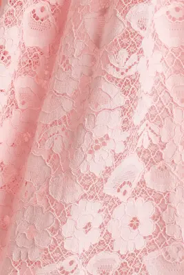Robe trapèze en dentelle - Rose clair