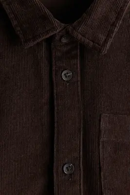 Chemise en velours de coton côtelé - Marron foncé