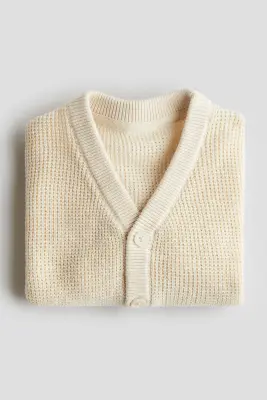 Gilet en maille gaufrée - Crème