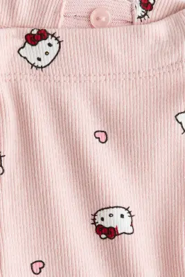 Ensemble imprimé 2 pièces en coton - Rose ancien clair/Hello Kitty