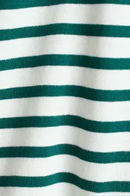 Top en coton - Blanc/rayures vert foncé