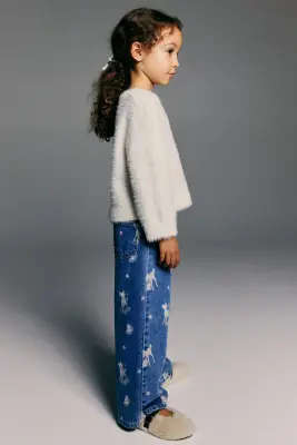 Printed Wide Leg Jeans - Bleu denim/Bambi