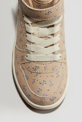 Sneakers montantes - Beige/fleuri