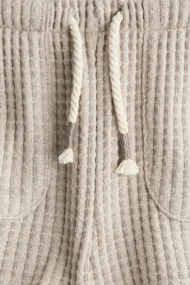 Waffled jersey shorts - Beige