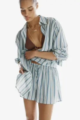 Short loose - Bleu moyen ancien/rayé